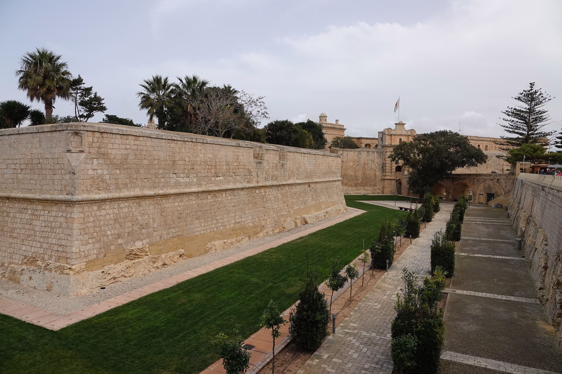 De Redin Bastion and the gardens below the walls of Mdina